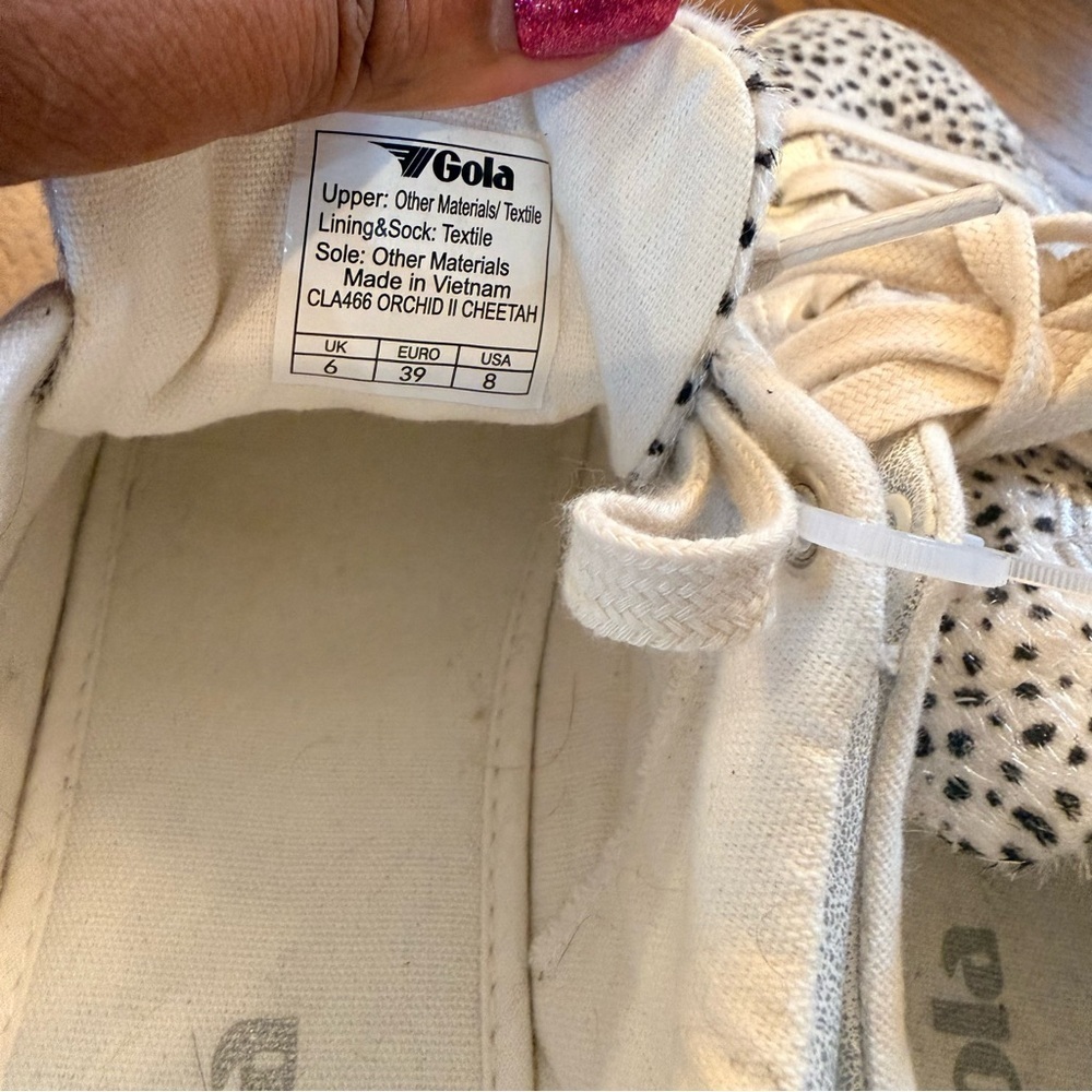 Gola Womens Orchid II Cheetah Trainers Silver Animal Print Sneakers Size 8 - Picture 7 of 7